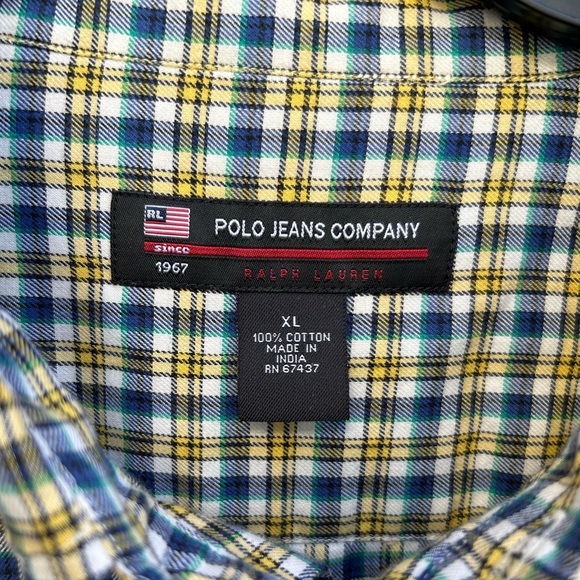 Ralph Lauren Polo Jeans Co. Men’s Long Sleeve Button Down Plaid XL Shirt - Picture 4 of 5